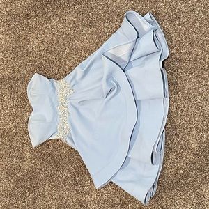 Strapless Baby Blue Dress